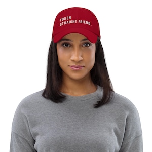 Token Straight Friend Embroidered Baseball Cap | Funny LGBTQ+ Ally Hat | Pride Accessory