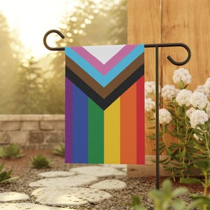 Progress Pride Flag Garden Banner, Outdoor Flag for LGBTQ+ Celebration, Home Decor for Garden, Pride Month, Festivals, Party Decor