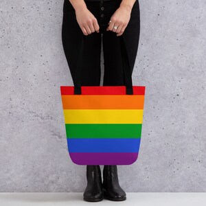 Borsa tote con bandiera LGBT Pride / Regalo per il mese dell&#39;orgoglio / Supporto LGBTQ Friendly