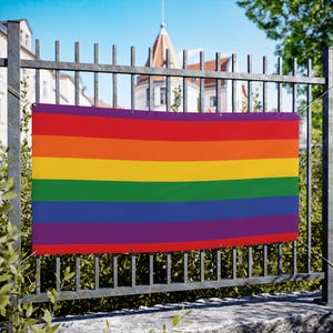 LGBT Pride Flag Vinyl Banner, Colorful Outdoor Decor for LGBTQ+ Celebrations, Festival Decoration, Parade Essentials, Yard Sign