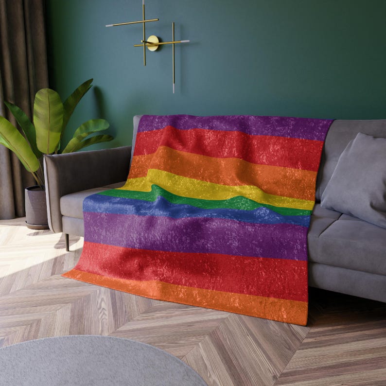 Rainbow Lgbt Patterm Print Hooded Blanket