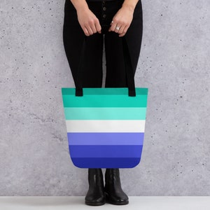 Gay Male Pride Flag Tote Bag | Pride Gift For Pride Month | Support LGBTQ Friendly