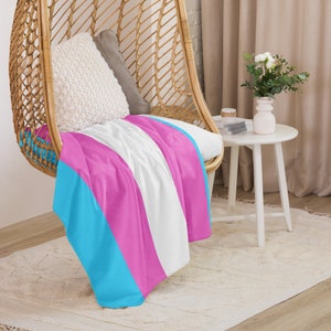 Transgender Pride Flag Blanket For Queen Bed | Pride Gift For Pride Month | Support LGBTQ Friendly