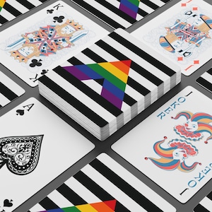 ストレートアリープライドフラッグポーカーカード、レインボーフラッグデザイン、LGBTQプライドトランプ、ポーカーデッキ、ゲイプライドギフト、カジノナイトゲームナイト