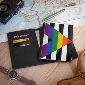 Passport Cover, Straight Ally Pride Flag Passport Holder, Rainbow Travel Wallet, LGBTQ+ Passport Case, Pride Accessories, Gay Pride Gift