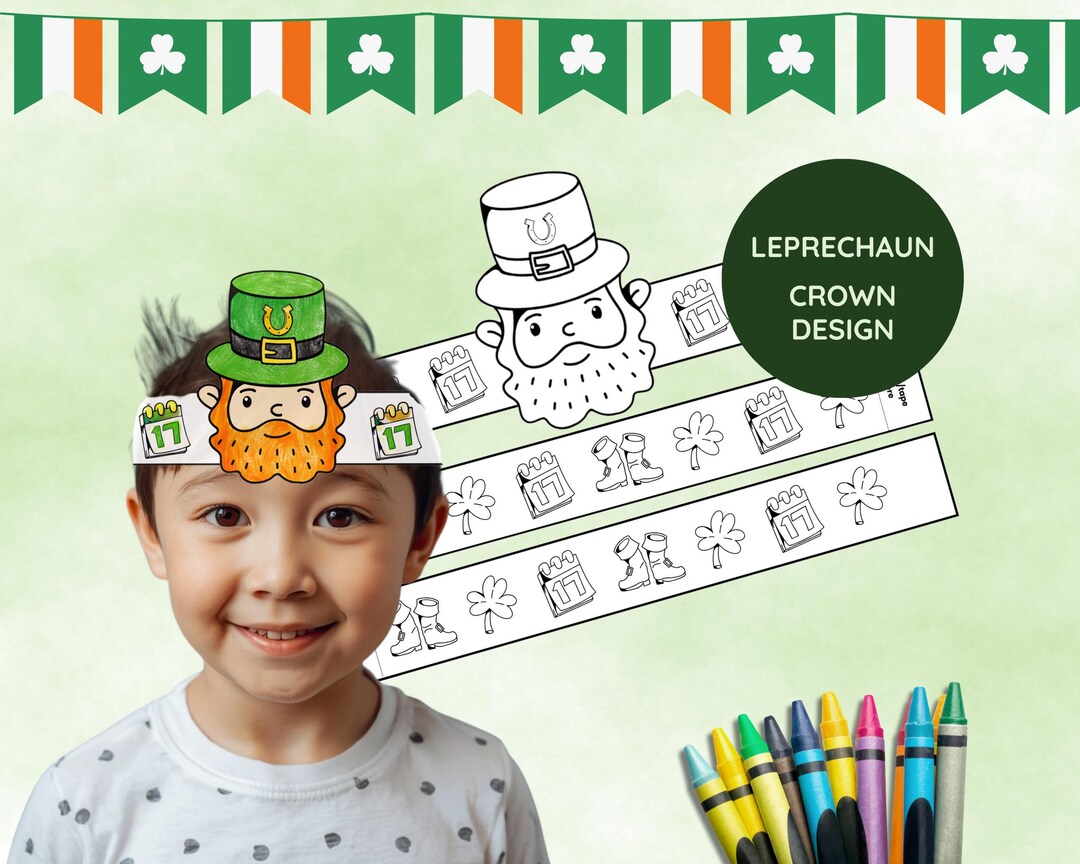 St Patricks Day Craft Kids Printable Paper Crown Coloring Activity ...