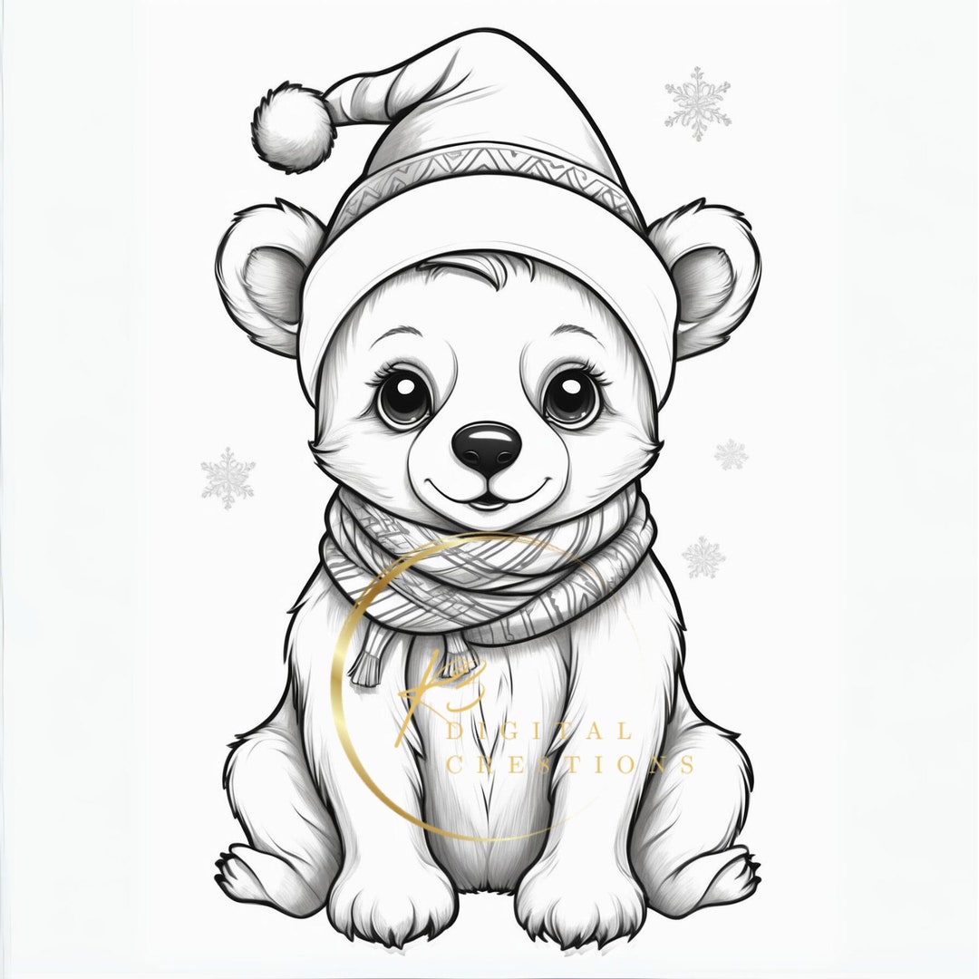 Buy Baby Polar Bear AI Art Coloring Page Online in India - Etsy
