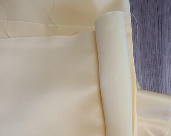 Yellow Matte Satin Fabric Remnant - 2 yards