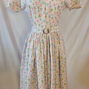 Vintage Reproduction 1960s Style Cotton Party Dress - Size XS
