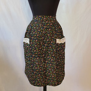 Cotton Half Apron - Folk Print - One Size
