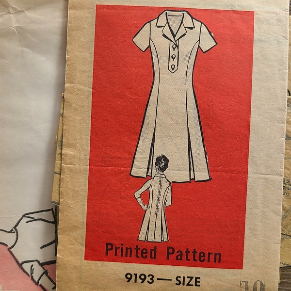 1960s Mail Order Pattern 9193 Misses Dress, Size 10