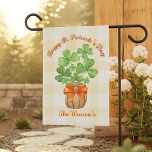 Personalized Garden Flag, Shamrock Flag, Spring Yard Flag, St. Patrick&#39;s Day Flag, Grand Millennial Custom Decor Porch Flag