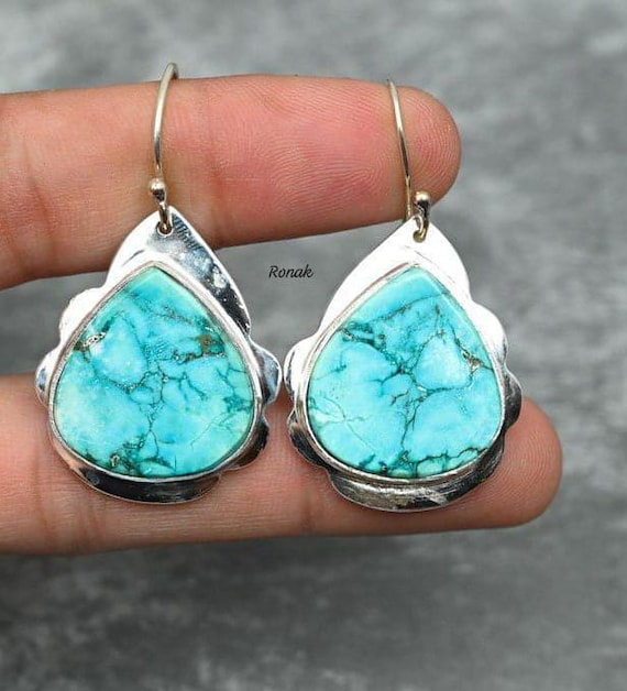 Orecchini in turchese, orecchini in argento sterling 925
