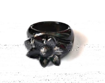 Anello Martellato Tondo Onice In Argento 925 E Onice | Giovanni Raspini - Foto 8