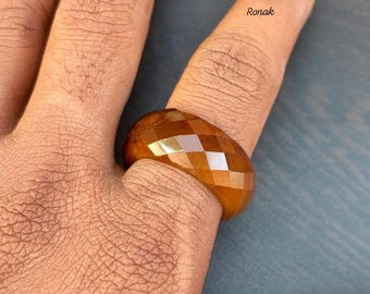 Smoky Quartz Ring: Handmade Faceted Gemstone, Boho Jewelry