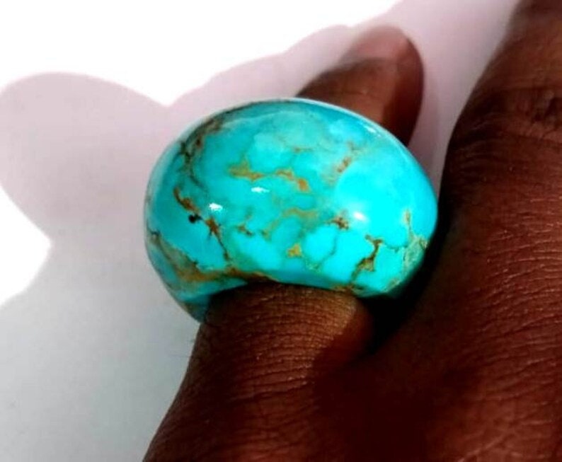 Natural Arizona Turquoise Ring: Hand-cut Gemstone Jewelry - Etsy