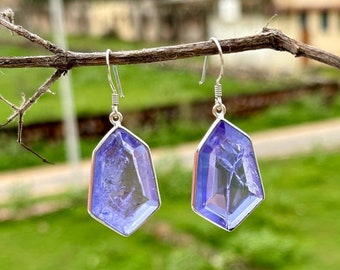 Boucles D'oreilles Pendantes Bimonia – Argent 925, Saphirs Multicolores, Tsavorite, Améthyste, Tanzanite