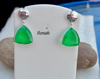 Orecchini Pendenti con Spina Perle D'Acqua Dolce & Peridoto 925 Argento