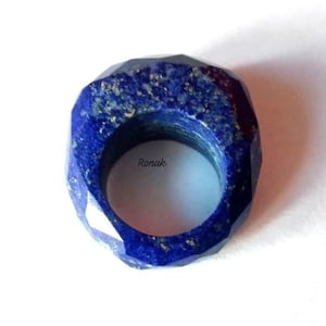 Carved Lapis Lazuli Ring: Gemstone Fashion Jewelry
