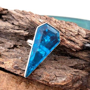 Paraiba Tourmaline Silver Ring | Solid Sterling Silver Ring | 925Sterling Silver Ring |Tiangle Shape Handmade Jewelry Gift Statement Jewelry