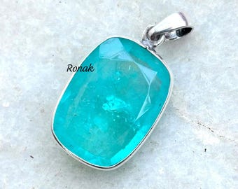 Paraiba Turmalin Anhänger: 925 Sterling Silber, Natürlicher Edelstein