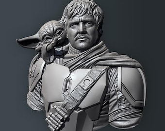Din Djarin & Grogu Bust | The Mandalorian | Star Wars | 3D Printed