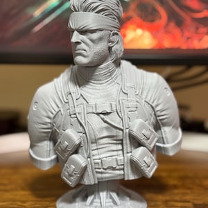 Metal Gear Solid - Solid Snake Sculpture | 3D Printed Bust