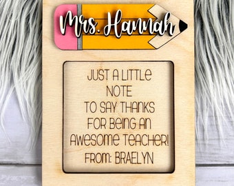 Personalized teacher notepad, office gift, sticky note holder, teacher gift, coworker gift, coach gift, teacher appreciation