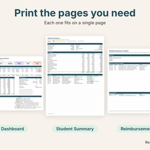 Printable Alaska allotment dashboard, student summary and reimbursements pages