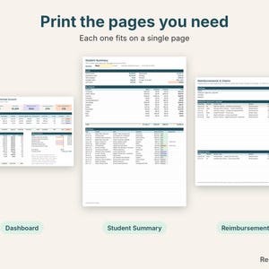 Printable ESA dashboard, student summary and reimbursements pages
