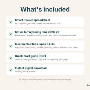 What's included: Wyoming ESA tracker spreadsheet, quick-start guide, instant download