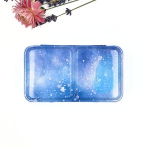My Rock Way 12-Color Empty Metal Watercolor Tin &quot;Winter Snow&quot; with or without pans. Travel palette, perfect for a gift.