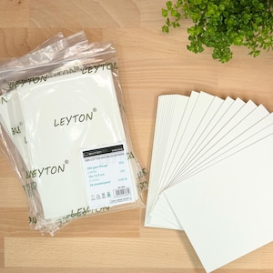 Confezione di carta per acquerello pretagliata Leyton 32K, 100% cotone, 300 g/m², grana torchon, 20 fogli, 18 cm x 12,5 cm, qualità artistica