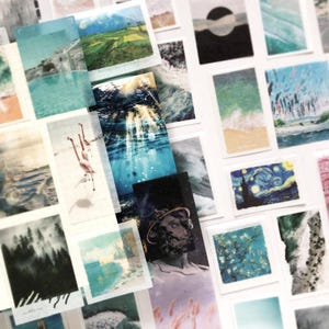 Adesivos My Rock Way 5 Temas adesivos Washi de paisagem, 50 por pacote, Impressão Monet, Fluxo de Luz, Voz do Mar, Pós-moderno, Poesia