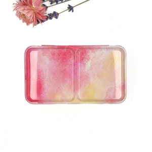 My Rock Way – leerer Aquarellkasten aus Metall, 12 Farben „Summer Time“, mit oder ohne Näpfchen. Reisepalette, perfekt als Geschenk