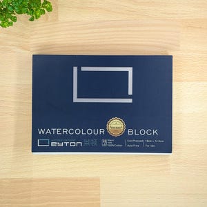 My Rock Way Leyton Blocco acquerello piccolo 32K, 100% cotone, 350 g, grana fine, pressato a freddo, 20 fogli, 18 cm x 12,5 cm, qualità artistica