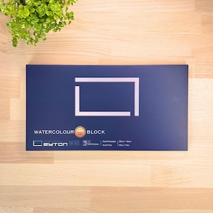 Blocco acquerello panoramico My Rock Way Leyton 100% cotone, 450 g, grana fine, 20 fogli, 30 cm x 16 cm, qualità artistica