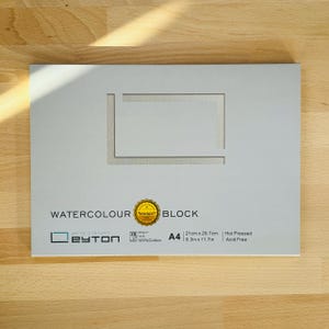 My Rock Way Leyton A4 Pad 100% cotone carta per acquerelli, grana satinata, 300 g, 21 cm x 29,7 cm, 20 fogli, qualità artistica, regalo per pittori
