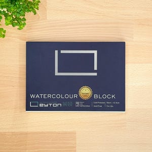 Blocco per acquerelli Leyton 32K Small 100% cotone, 300 g, grana fine, pressato a freddo, 20 fogli, 18 cm x 12,5 cm, senza acidi, qualità artistica