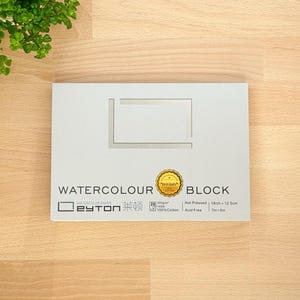Blocco acquerello piccolo Leyton 32K 100% cotone, 300 g, grana satinata, pressato a caldo, 20 fogli, 18 cm x 12,5 cm, qualità artistica