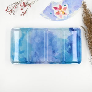 My Rock Way 48 Colors Metal Watercolor Tin &quot;Magic Mountain&quot; Mixing Palette and Thumb Ring, Perfect for Gift.