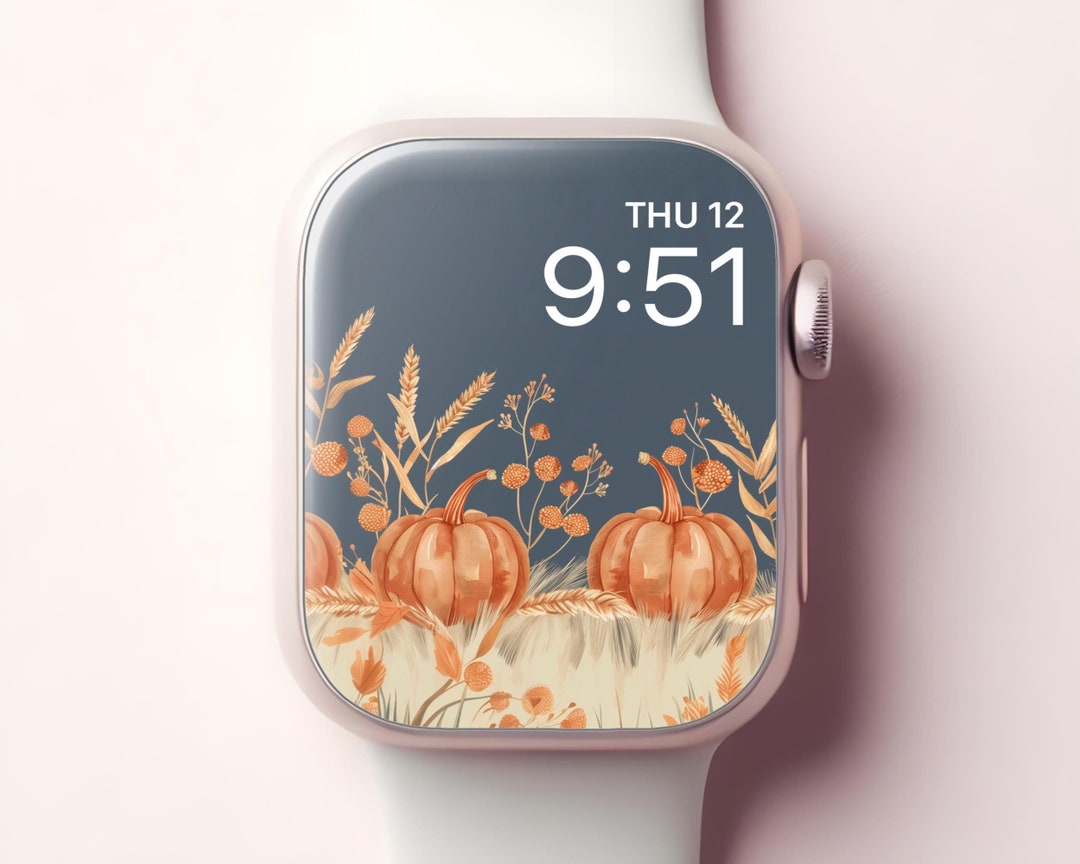 Pumpkin Apple Watch Wallpaper, Autumn Japanese Fall Smartwatch Face ...