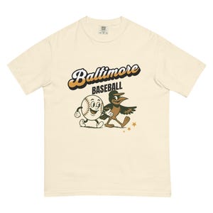Baltimore Baseball T-Shirt | Cartoon Oriole Adult Graphic Tee | Retro Sports Shirt for Game Day | Unisex Gift for Baseball Fans