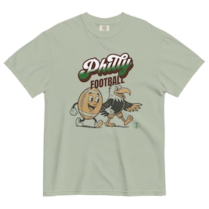 Philly Football T-Shirt | Cartoon Eagle Adult Graphic Tee | Retro Sports Shirt for Game Day | Unisex Gift for Football Fans