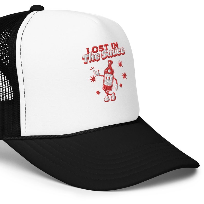 Embroidered Retro Trucker Hat Lost in the Sauce Design Trendy Statement ...