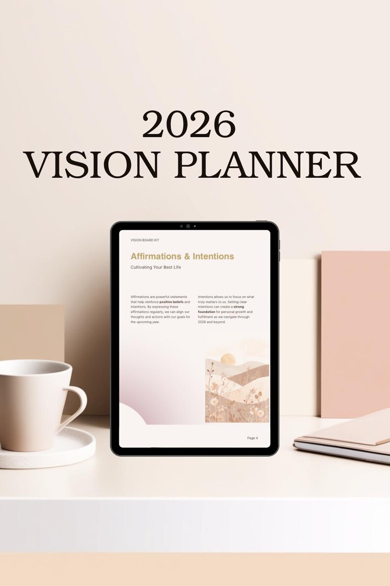 2026 Vision Board Kit | Editable Canva Template | Goal Setting ...