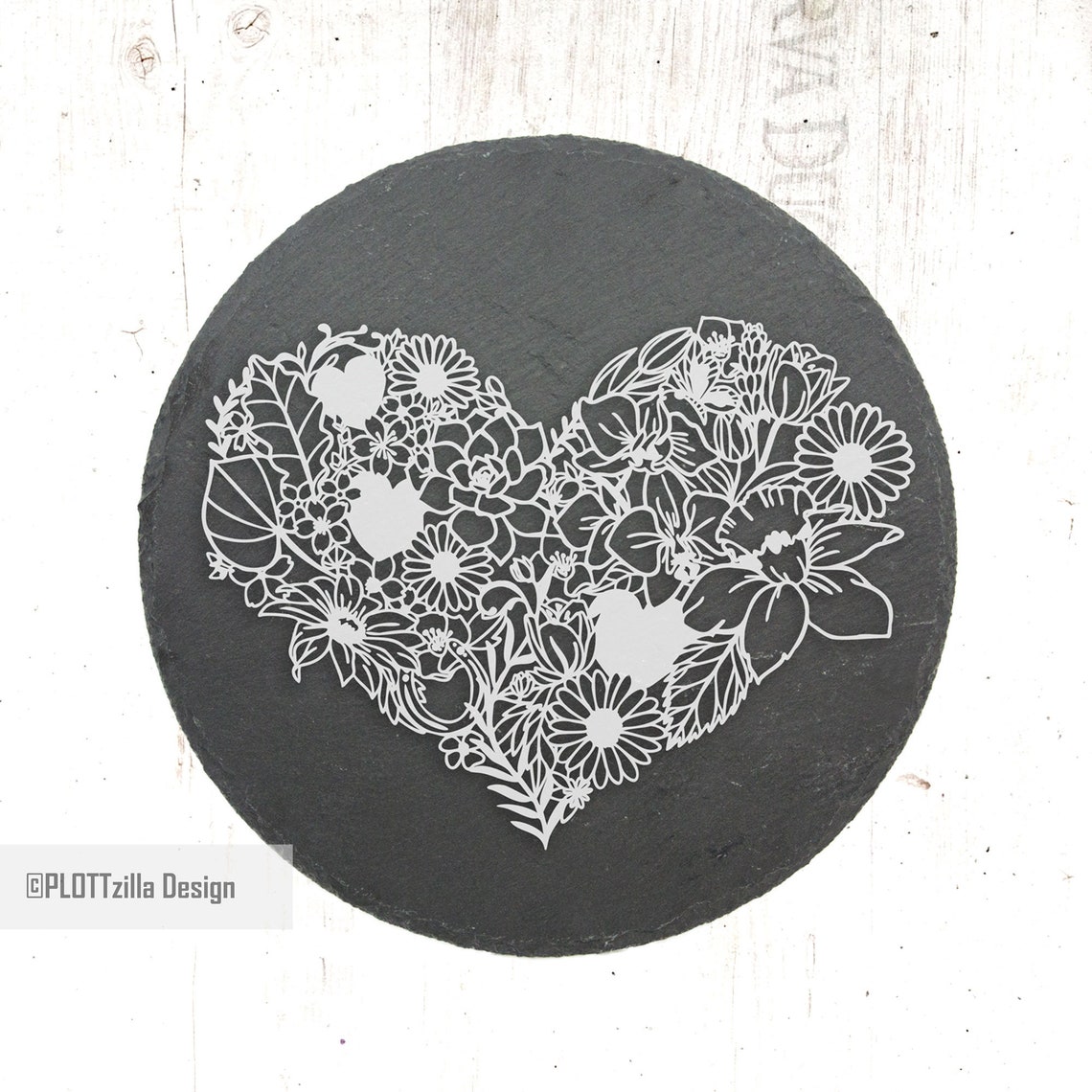 Plotter File Heart Floral, Digital, Svg/eps/dxf/jpg/png File, for All ...