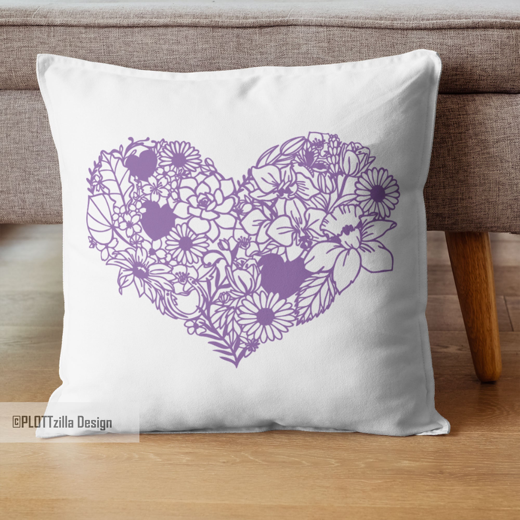 Plotter File Heart Floral, Digital, Svg/eps/dxf/jpg/png File, for All ...