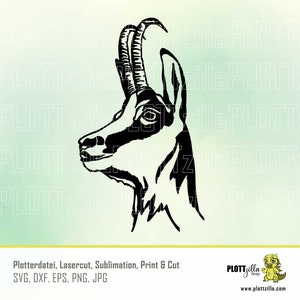 Archivo de trazador: rebeco, animal salvaje, digital, archivo SVG/EPS/DXF/JPG/PNG, para todos los trazadores comunes como Cricut, Silhouette, Cameo, Brother