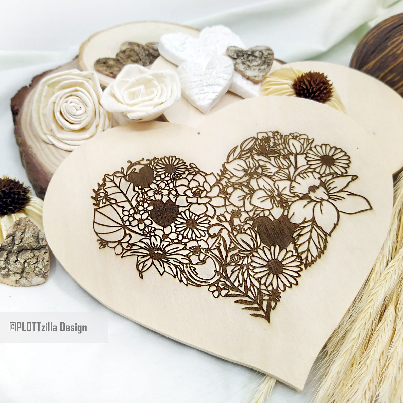 Plotter File Heart Floral, Digital, Svg/eps/dxf/jpg/png File, for All ...